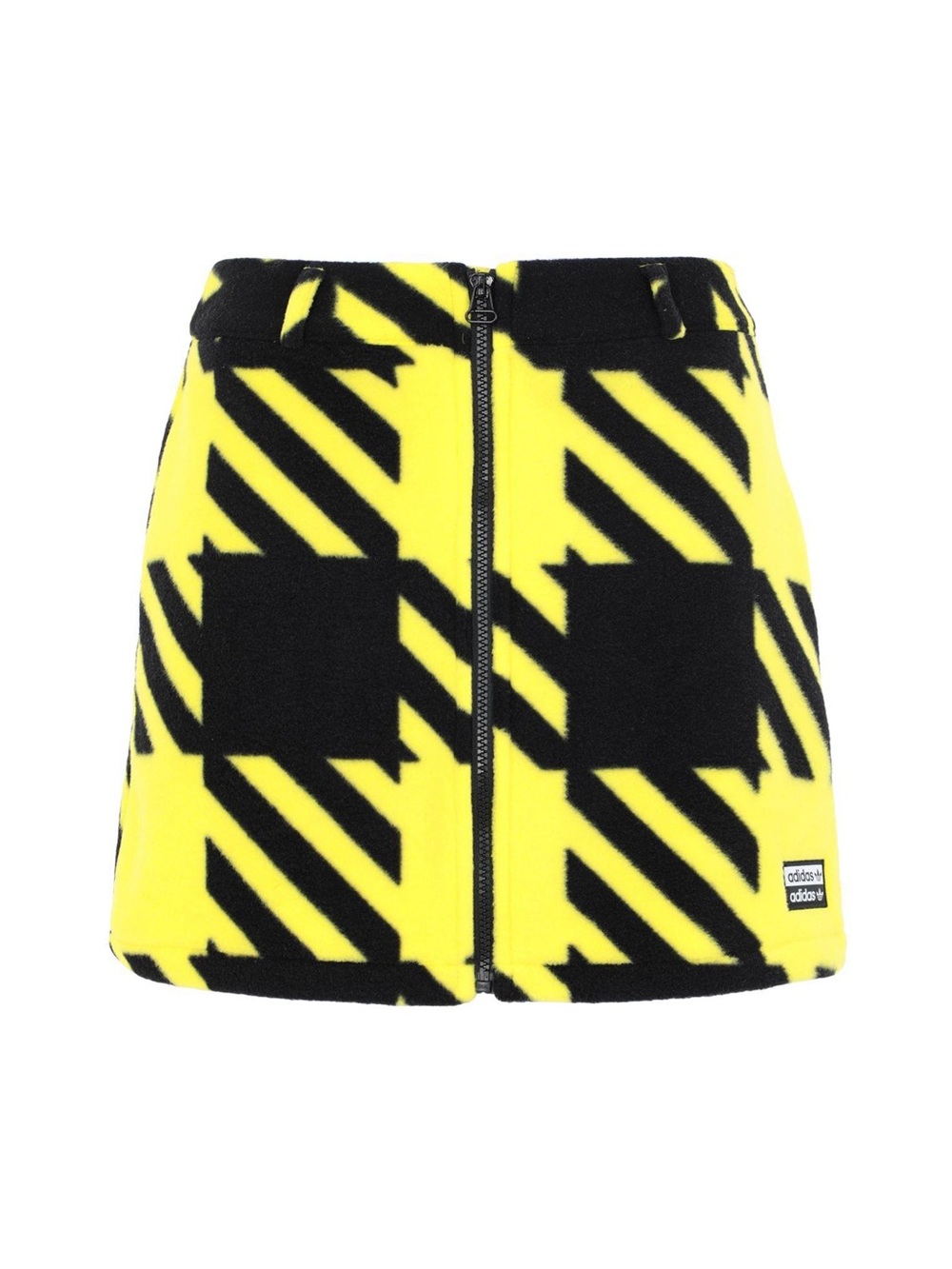 adidas Yellow & Black Graphic Zip Mini Skirt